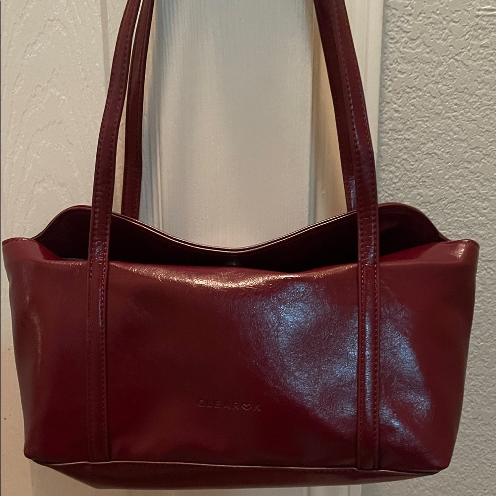 Red Unique Design Foldover Purse